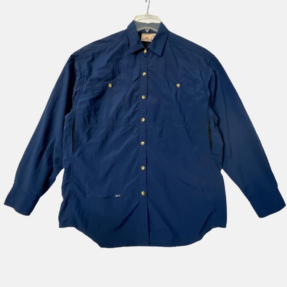 Vintage Colorado Shirt Womens Large Blue Button Up Long Sleeve Hiking Utility